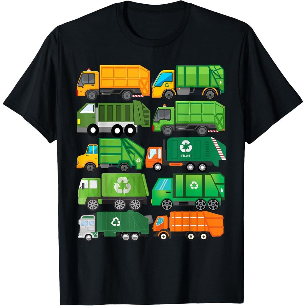 Garbage Truck Recycling Day Trash Waste Separation Birthday Cotton Men T Shirt M чёрный