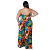 MY912 Plus Size Womens Sleeveless Printed Jumpsuit With Belt Soft Milk Silk Fabric 2025 Collection Straight Leg Sweet Gentle Style Casual Wear
