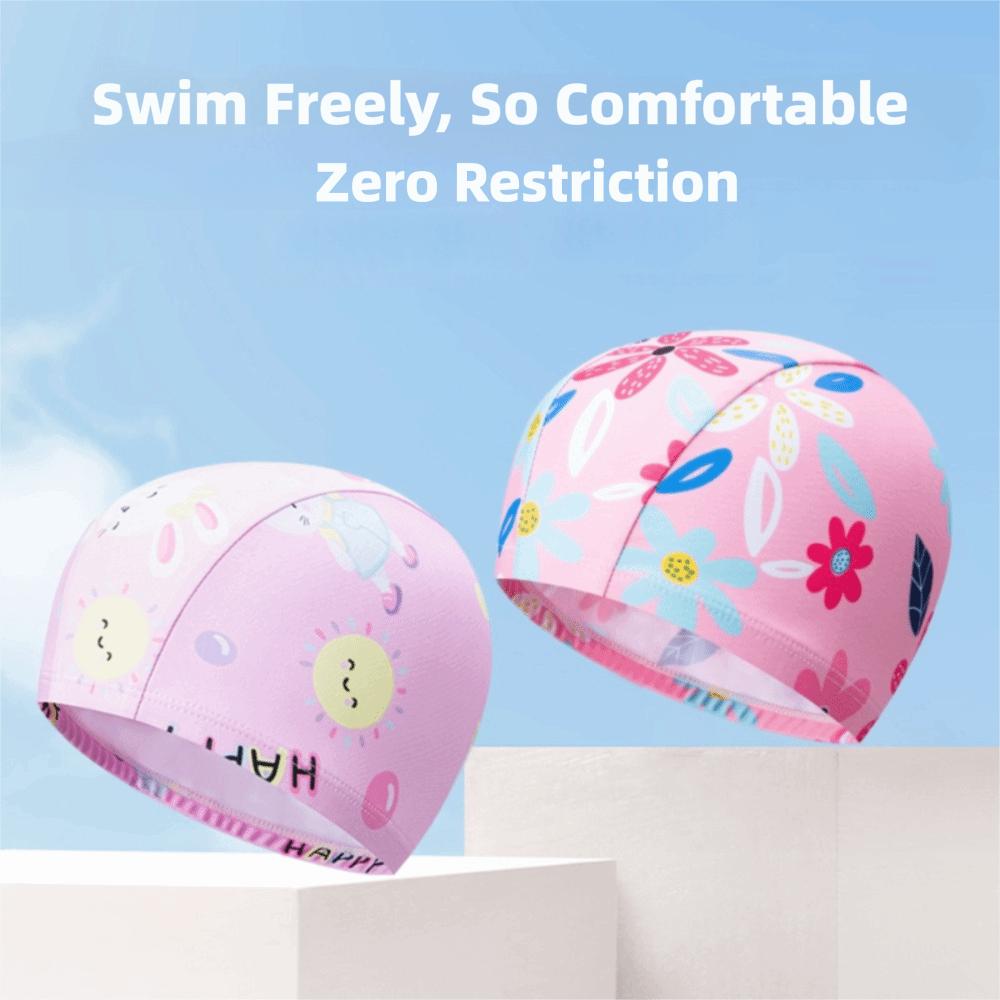 Hohe Elastizität Badekappe Polyester Kinder Badekappe Bequeme Schwimmkappe Mädchen