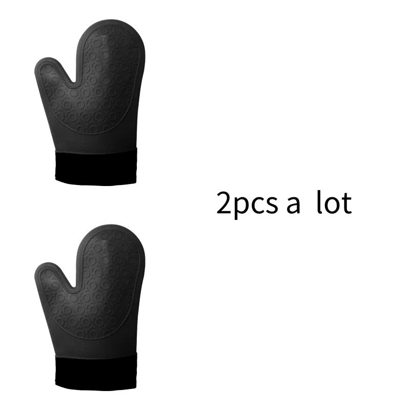 Bestseller Roter Silikon Küchen Ofenhandschuh Topflappen mit Extra Langem Canvas Ärmel Steppung zum Grillen und BBQ