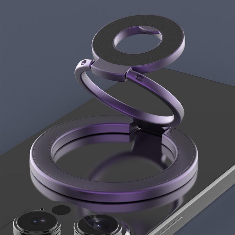

MagSafe Double Sided Magnetic Phone Ring Holder Portable Folding Cellphone Stand Accessory Grip Bracket Support For iPhone16 фиолетовый