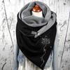 Women Cotton Print Horse Note Rose Star Warm Button Turban Scarf