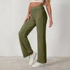 Women's Loose Straight Leg Leggings, High,Waisted Elastic Ribbed Knit Casual Pants, Comfortable And Warm Sweater Pants, Soft Home Pants