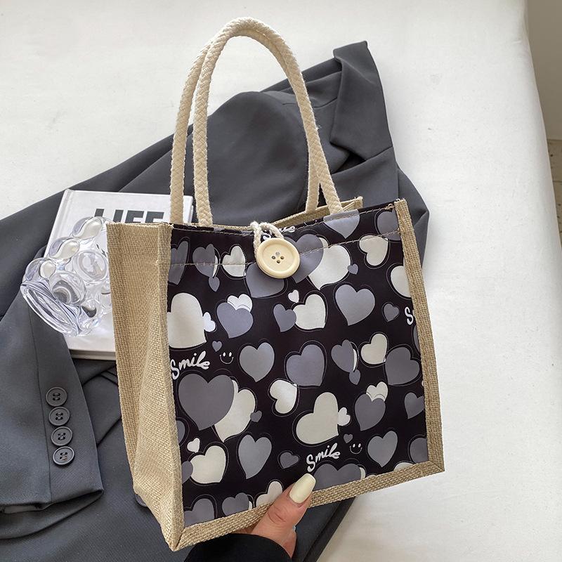 Cute Cartoon Love Souvenir Girl Japanese Ins Small Tutoring Bag Summer Outing Hand Bento Bag