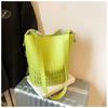 Niche design texture simple fashion hollow tote bag new fashion versatile bucket shoulder bag