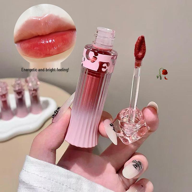 Gege Bear Enchanting Pink Lip Glaze Set for Women – Plumping, Whitening, Dewy Finish Lipstick