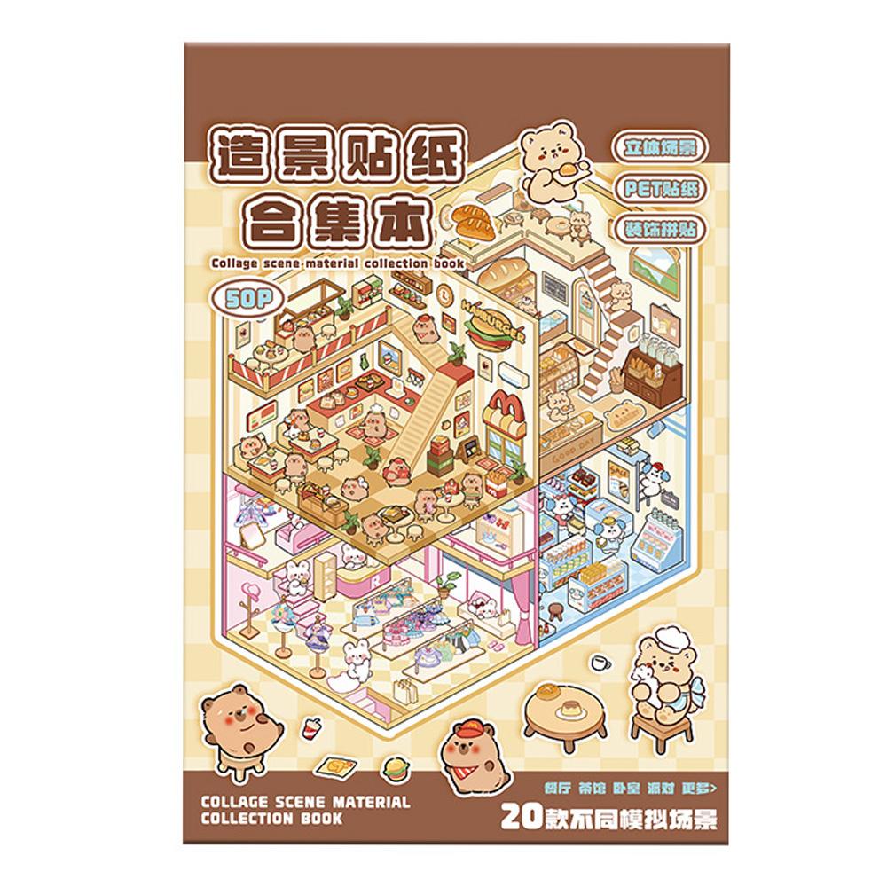 20Pcs 20in1 3D Landscape Sticker Collection Book Album Cartoon Scene DIY Toy Game Festival Birthday Gift for Kid Girl Child
