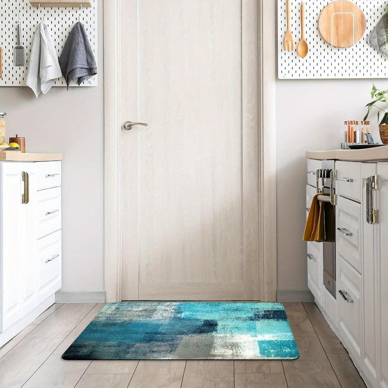 Indoor Door Mat Teal Kitchen Rugs Mat Front Door Rugs Grey Flannel Thin Door Mat Indoor Entrance Rug Profile Doormat for Inside