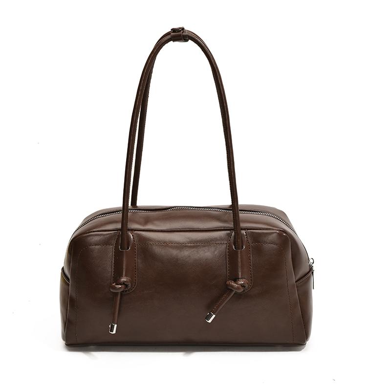 

Ретро сумки через плечо для женщин, однотонные, большой емкости, мини-сумка Boston, винтажные сумки для шоппинга, новейшая сумка 32x17x10cm кофейный