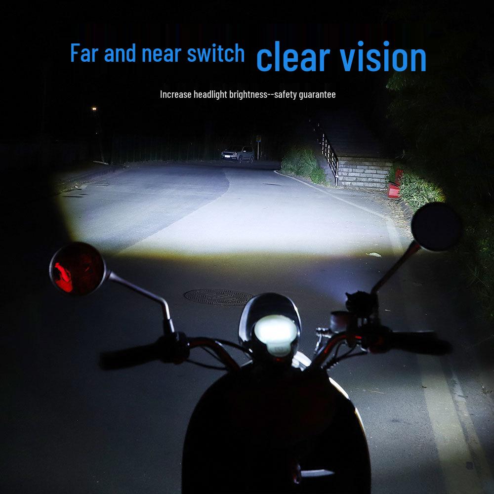 Cross-border LED Spotlight for Cars & Motorcycles: Yellow/White, High/Low Beam, External Light for Electric and Modified Vehicles