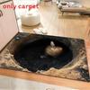 3d Waterfall Optical Illusion Floor Mat With Polyester Material For Home Entrance Use