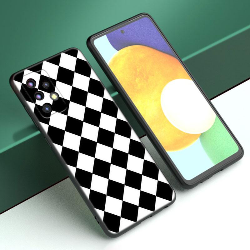 Schwarz Weiß Kariert Zebra Hülle Für Samsung A04 A21 A30 A50 A52 S A13 A14 A22 A23 A32 A53 A73 5G A11 A12 A31 A33 A51 A70 A71 A72