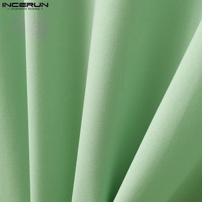 INCERUN Bărbați, primăvară, toamnă, cu gât înalt, cu pliuri, cămăși cu mânecă lungă, ocazional