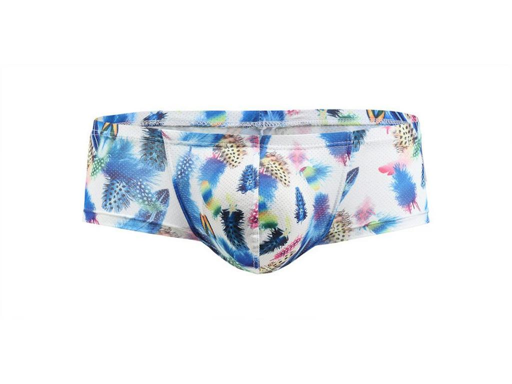 European and American Low-Rise Men's Head Print Mesh Underwear with Moisture-Wicking and Breathable Fabric