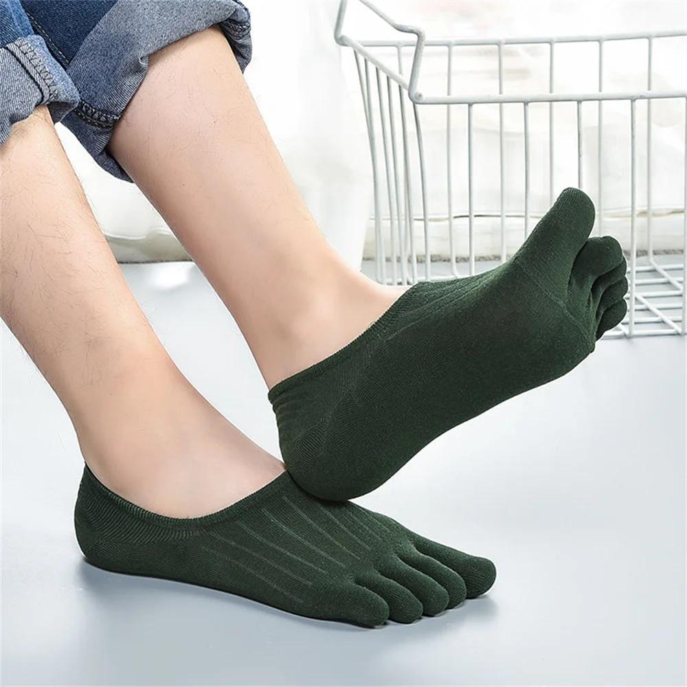 3 Pairs Colorful Five Fingers Socks Anti Slip Men Women Slipper Toe Socks Sweat-absorbing Boat Ankle Short Socks