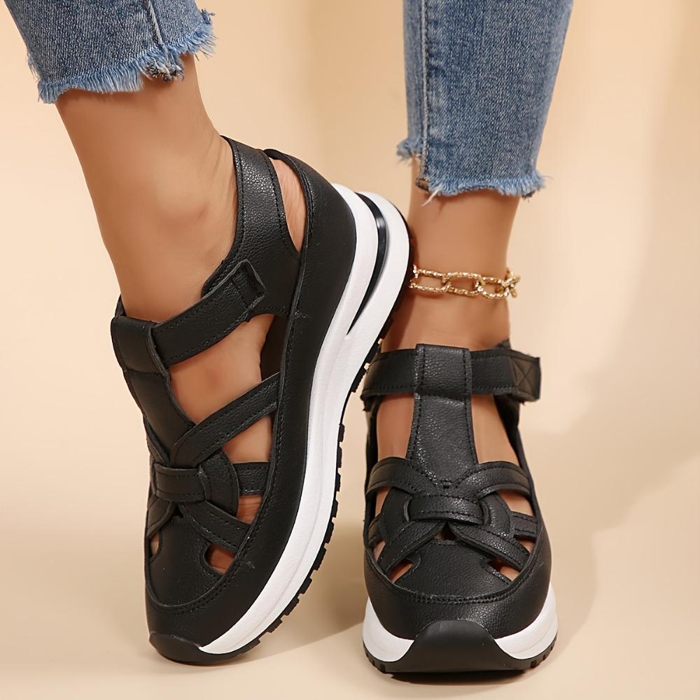 Women's Fashion Sandals, Comfortable, Solid Color, Open-toe, Artificial PU Upper/Lining/Insole, Multifunctional Beach Loafers