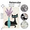 Black Cat and Lavender Vase Pearl and Diamond Painting Art Kit DIY Gemstone Beading Craft Kit Home Wall Decoration