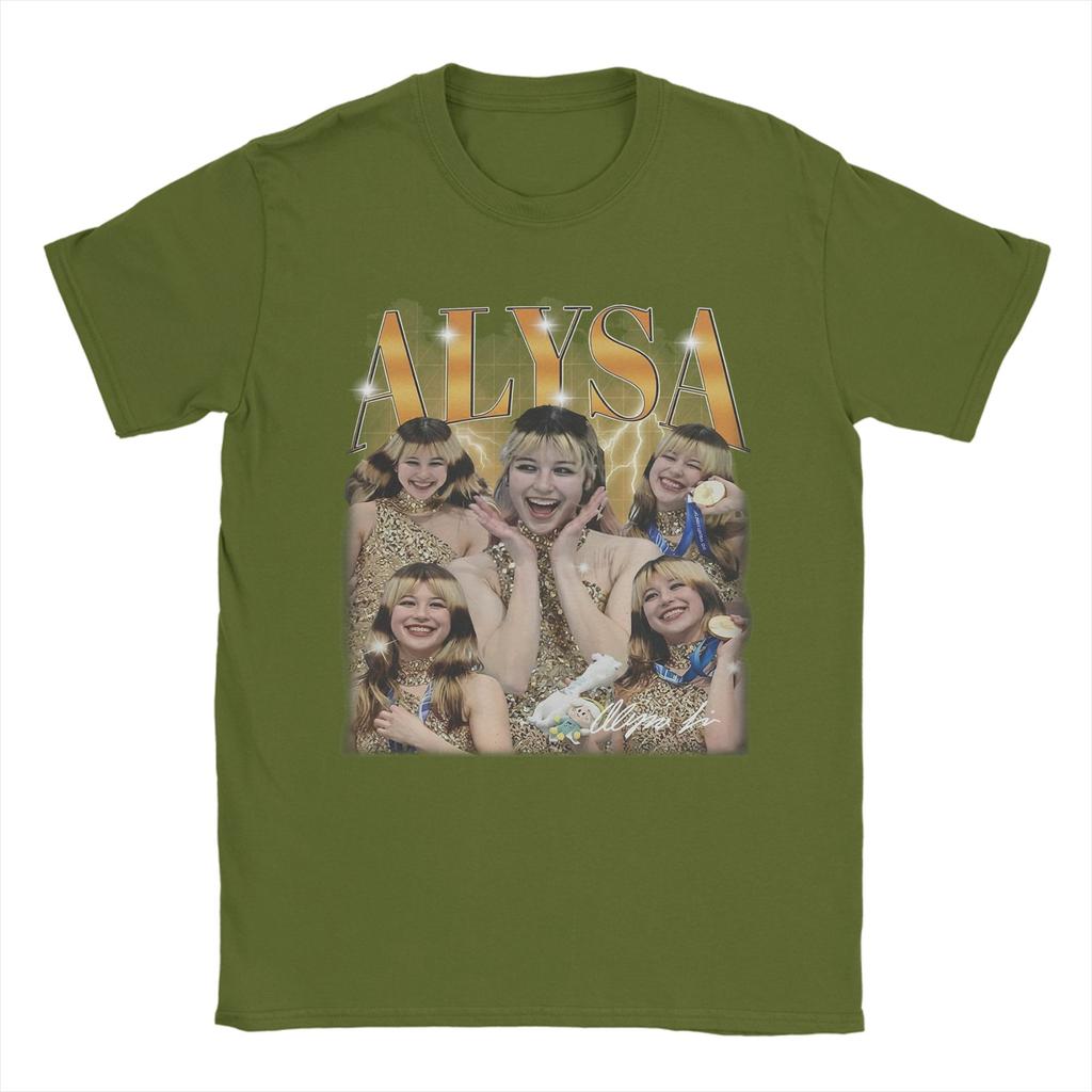 Neuheit Alysa Liu USA T-Shirt Unisex Rundhals 100% Baumwolle T-Shirts Kurzarm T-Shirt Große Größen Kleidung