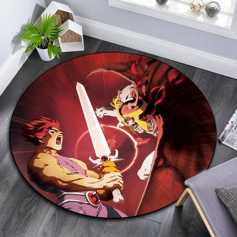 ThunderCats,Round Area Rug,Carpet Rug for Living Room Bedroom Sofa Playroom Decor,Non-slip Floor Mat