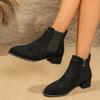 2025 Damankelstövlar med Spetsig Tå och Tjock Sula Mocka Ovan Del Enkel och Mångsidig Stil Höst Vardagskläder Ankelstövlar