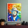 Van Gogh with Sunflower Oil Paintings Print On Canvas Abstract Colorful Artwork Wall Decorative Pictures Modern Home Room Decor