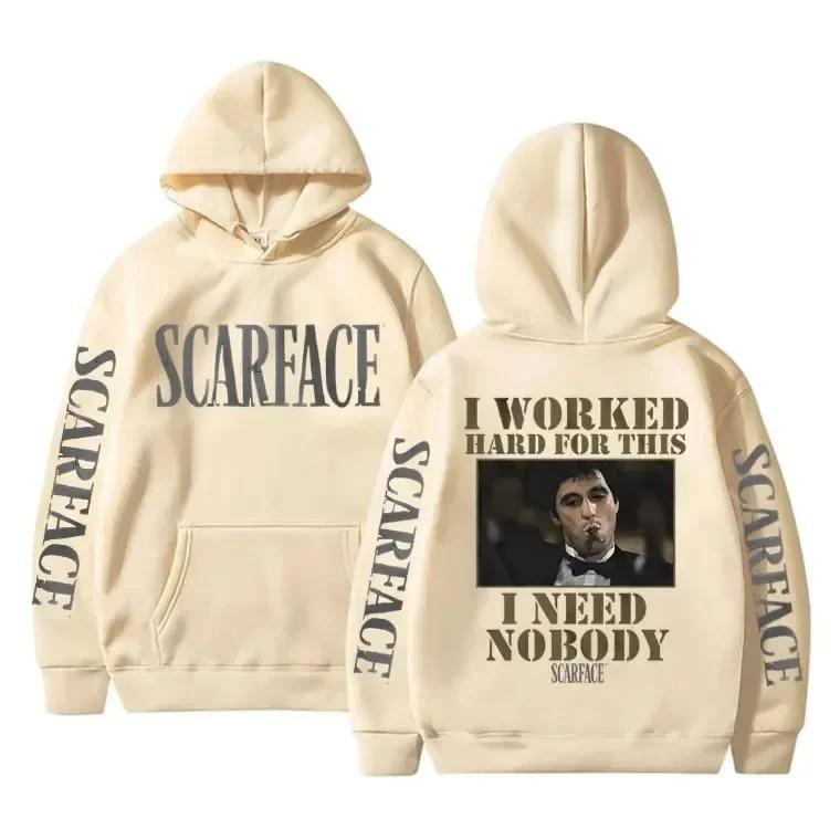 Scarface Printed Hoodies Men Women Streetwear Oversized Y2k Sweatshirts Fleece Warm Autumn Winter Pullover Tracksuit Female Male Clothing