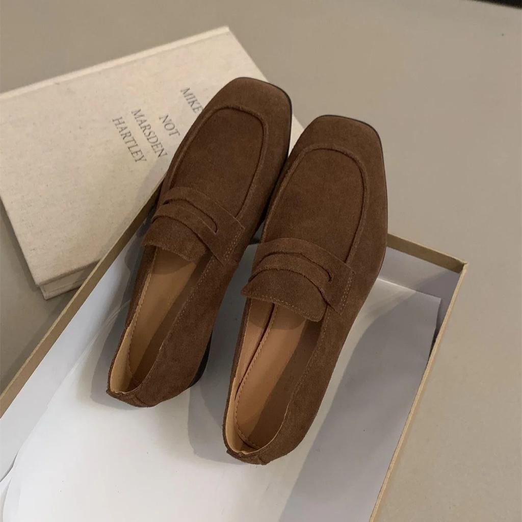 Slip on Loafers for Women Elegant French Flats Shoes Leather Daily Maternity Driving Shoes Autumn New Thomas Shoes Zapatos Mujer