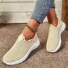 Women's Knitted Loafers - Round Toe Comfortable Slip-On Shoes, Soft & Cushioned Sole Casual Sneakers for Women