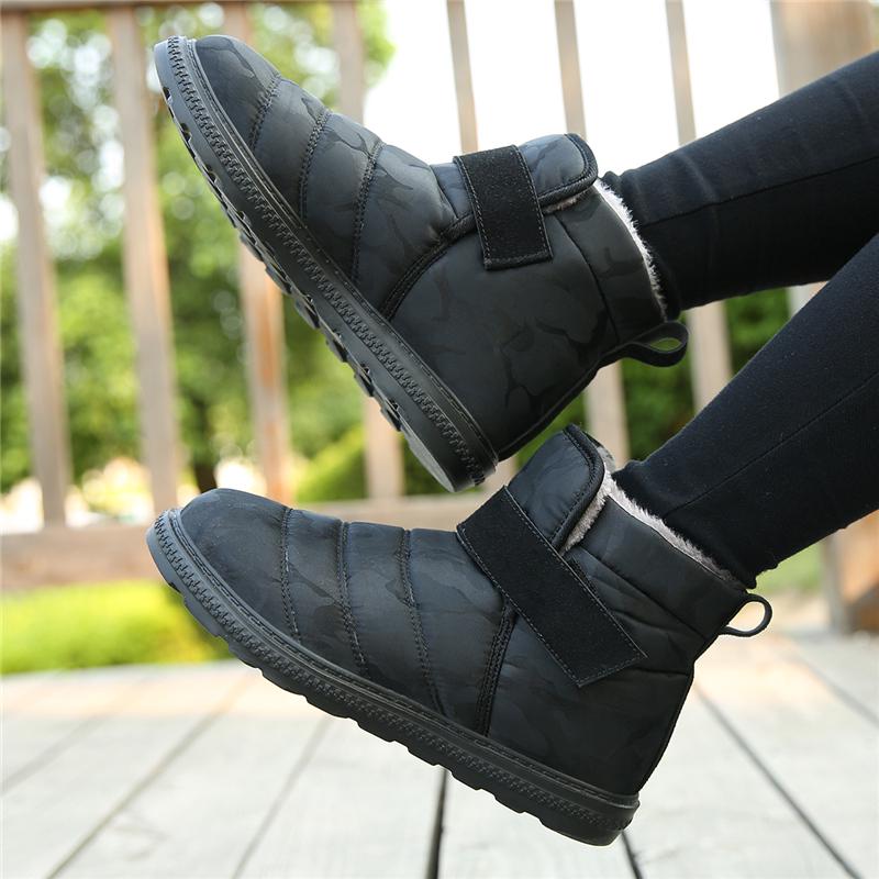 36~47 Mens Women Waterproof Winter Warm Plush Platform Snow Ankle Boots Outdoor Sneakers Male Rubber Boots Work Shoes Footwear
