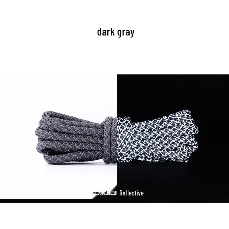 Round Reflective Starry Sky Luminous Shoelaces (Black, One Pair)