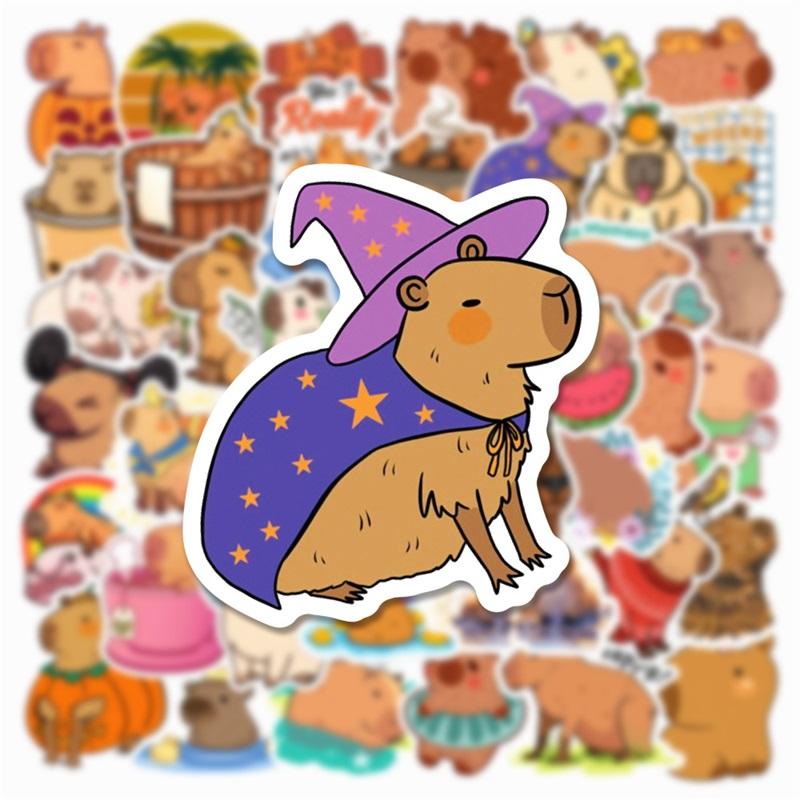10/30/50PCS Cute Capybara PVC Sticker Aesthetic Decoration Scrapbooking Sketchbook Korean Stationery School Supplies