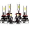 Compatible For Ford F150 2015 2016 2017 2018   Bulbs, 9005 High Beam + H11 Low Beam + 9140 Fog Light Bulbs Combo, 600% Brightness 6500K White, Plug
