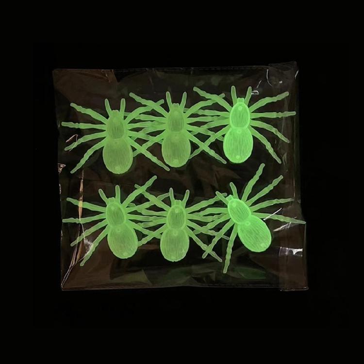 6Pcs Grisly Halloween Noctilucent Spiders Ornament Supply for Creative Crafting