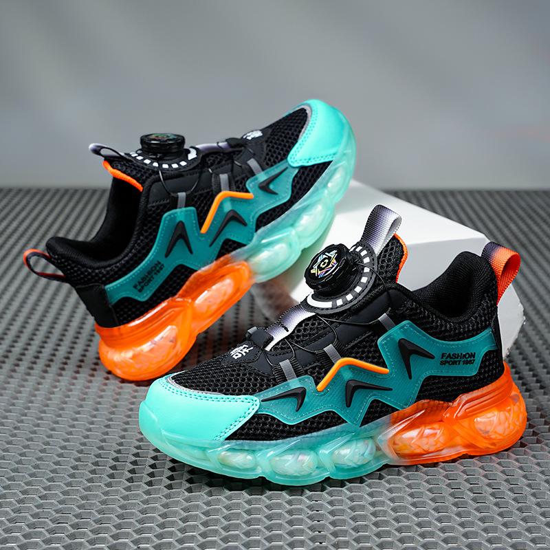 Boys' Autumn Waterproof Leather Sports Shoes with Soft Sole & Rotating Buckle