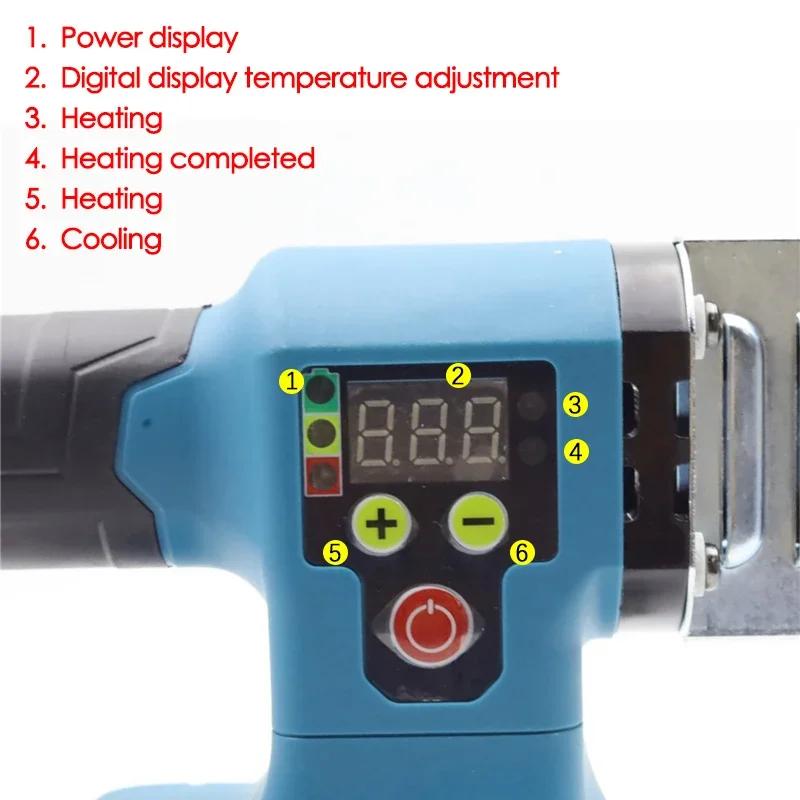Electric Pipe Welding Machine with 5pcs Heads Digital Display Cordless PB/PE/PPR Soldering Iron Hot Melt Machine For Makita 18V