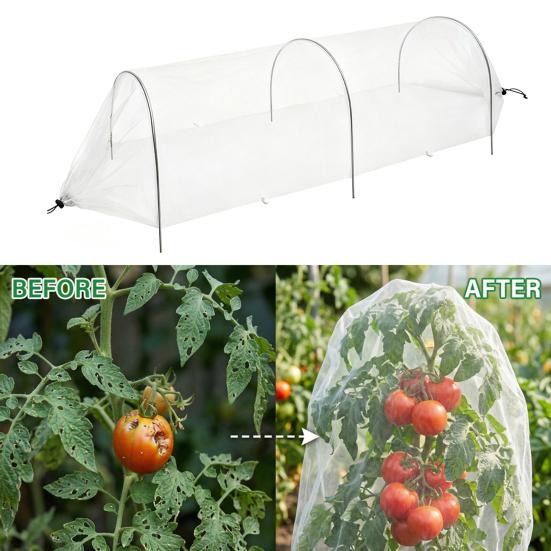 10Ft Insect Barrier Netting Fine Mesh Plant Cover Garden Row Cover Bird Netting for Raised Beds Greenhouse Vegetables Fruits
