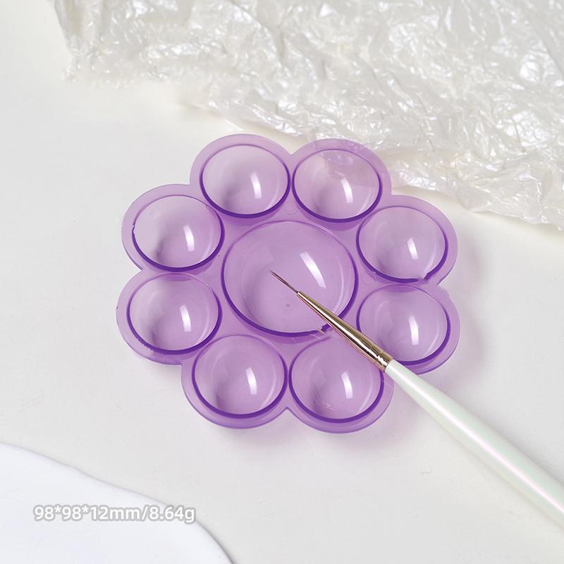 8 Holes Nail Art Color Palette With Display Stand Uv Gel Polish Holder Diy Drawing Paint Dish Manicure Tool