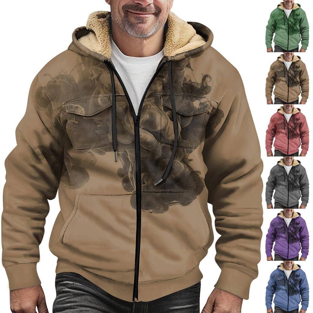 Men's Thickened Button Double Pocket Jacket With Pocket Insert Cotton Jacket