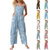 Women's Casual Jumpsuit Sleeveless Fashion Floral Print Jumpsuit