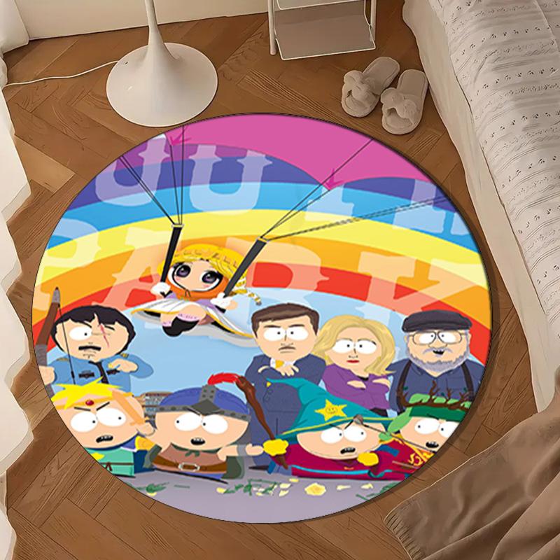 South Friends Adventure Round Rug for Livingroom,Bedroom, Palyroom, Chair Rug, Area rug, Circle Carpet, Large Size Fan Christmas gift