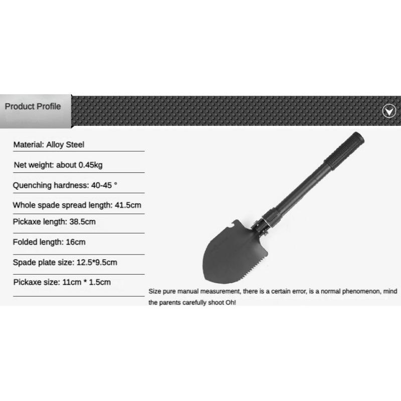 Venkovní ženijní lopata Multifunkční vozidlo vojenská lopata, lopata Přenosná skládací rybářská malá lopata Ordinační lopata