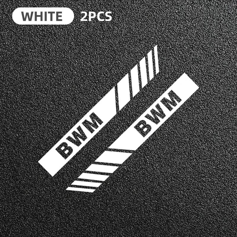 2pc Car Racing Stripe Stickers Rearview Mirror Reflective Vinyl Decals For BMW E46 E85 E60 F10 E39 F30 E36 F20 E87 E90 E70 X3 X5