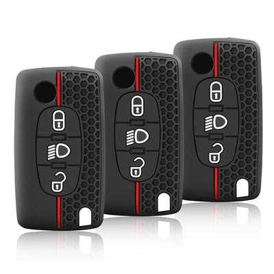 Silicone Car Key Fob Case For Citroen C2 C3 C4 C5 C6 Xsara Berlingo For Peugeot 207 307 308 407 607 807 Protector Fob