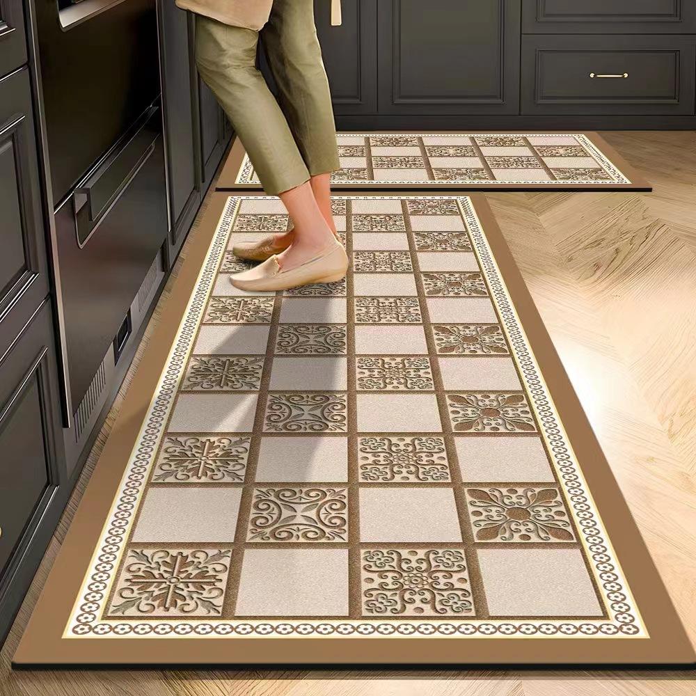 Long Kitchen Floor Rug Diatom Mud Water-Absorbing Oil-Absorbing, No-Wash, Dirt-Resistant, Anti-Slip Door Mat Home Decor