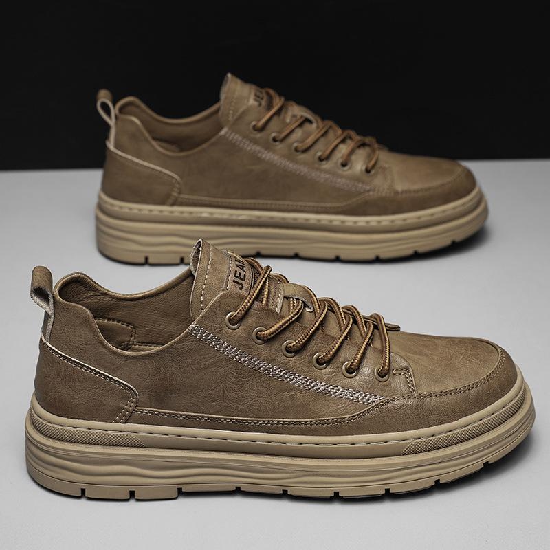 

Men s casual shoes autumn new lace-up retro simple versatile soft sole breathable non-slip sports shoes 44 хаки