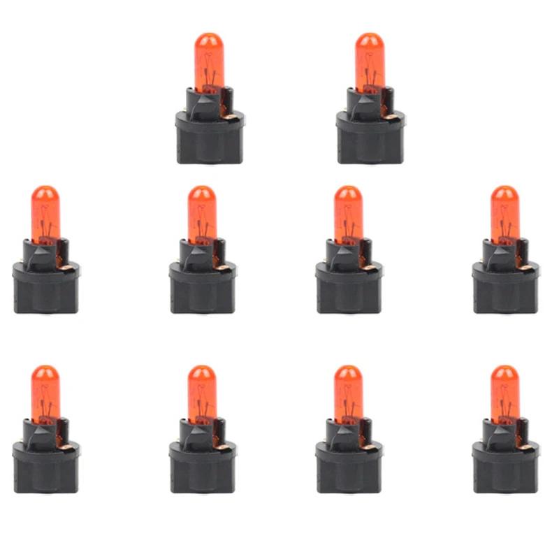 10Pcs T5 12V Auto Dashboard Light Bulbs Bubble Insertion Instrument Brake Bulb Single-wire White Foam Air Conditioning Indicator