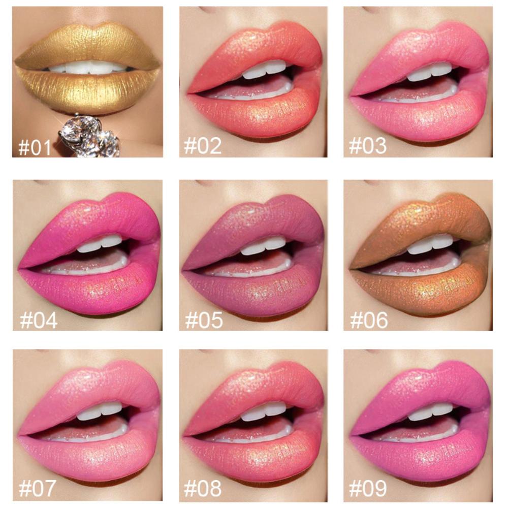 9 Colors Mermaid Ji Shiny Pearlescent Warm Lipstick Glitter Moisturizing Lipstick Highly Pigmented Long Lasting Lip Gloss Lip Makeup