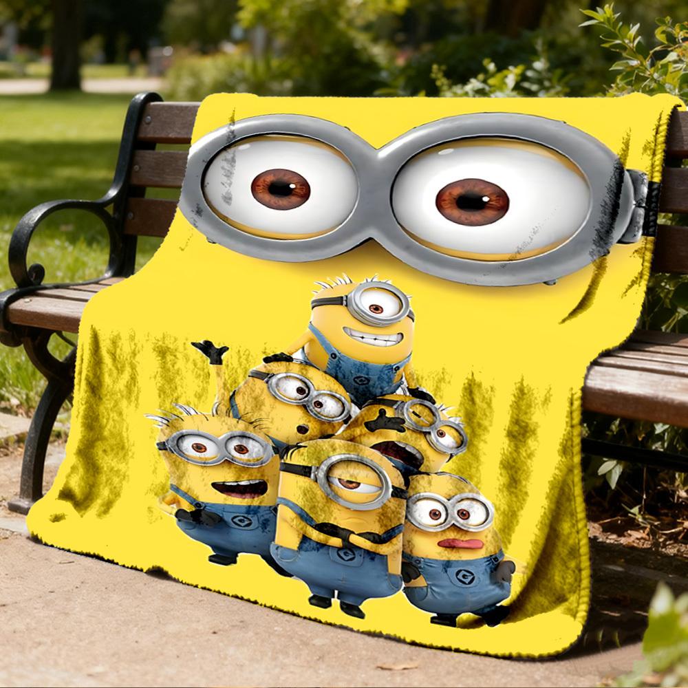 1 Stück Minions Outdoor Weiche Decke Ultra Plüschig, Warm, Vielseitig und Pflegeleicht für Camping, und
