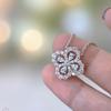925 Sterling Silver Four-Leaf Clover Diamond Necklace - Women's Luxury Fashion