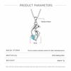 S925 Sterling Silver Vintage Twin Dolphin Heart Shaped Blue ZIRCON Charms Pendant Dainty Thin Chain Women Beach Vacation Gift